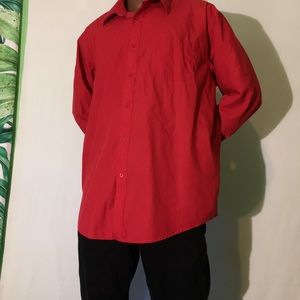 Daniel Elissa New York 17 1/2 Neck Longsleeve Red Dress Shirt
